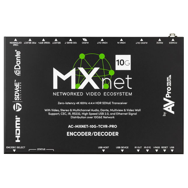 MXnet 10G SDVoE Transceiver with with Icron Technologies, the ExtremeUSB® and Dante